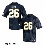 Notre Dame Fighting Irish Men's Clarence Lewis #26 Navy Under Armour Authentic Stitched Big & Tall College NCAA Football Jersey PON7299AL